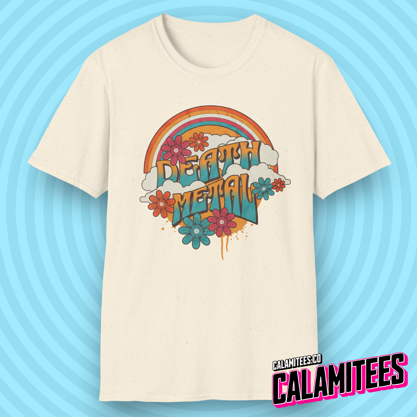 Death Metal Satirical 70s Hippie Style T-Shirt