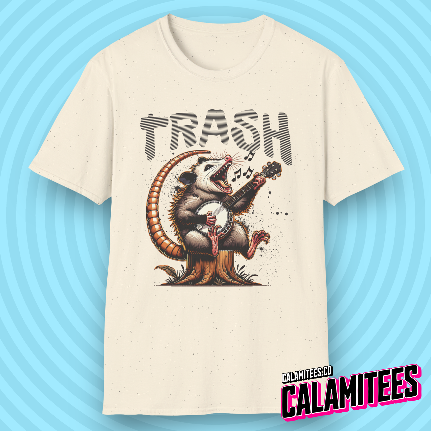 Junkyard Jamboree - Trash Possum Playing Banjo T-Shirt