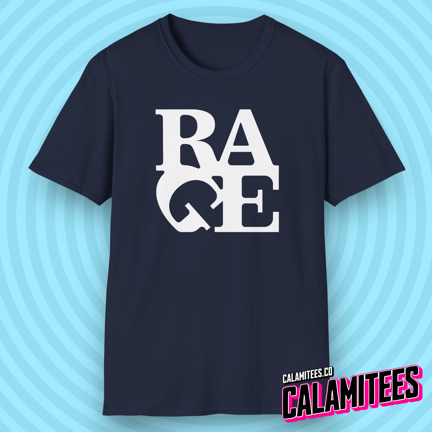 RAGE Artwork - LOVE Sculpture Artwork Parody Logo Graphic Tee Pop-Culture Funny T-Shirt