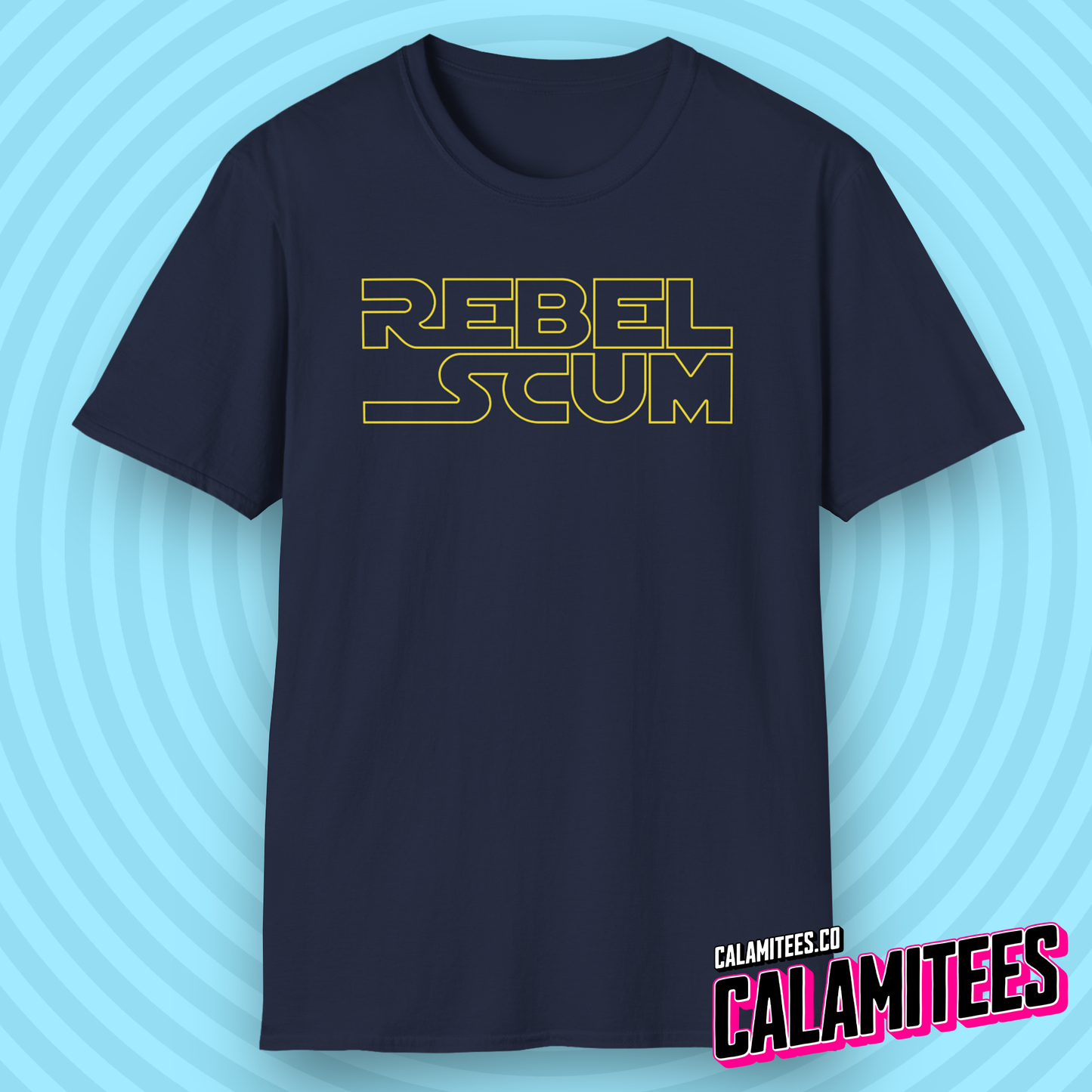 Rebel Scum - Star Wars Parody Logo T-Shirt Rebellion Nostalgia Graphic Tee Throwback Geek T-Shirt