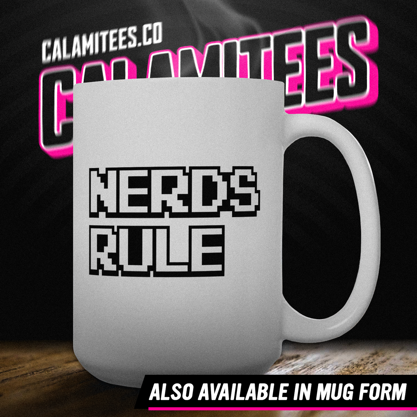 Nerds Rule 8-Bit Pixel Text 80s Retro Style Geek T-Shirt