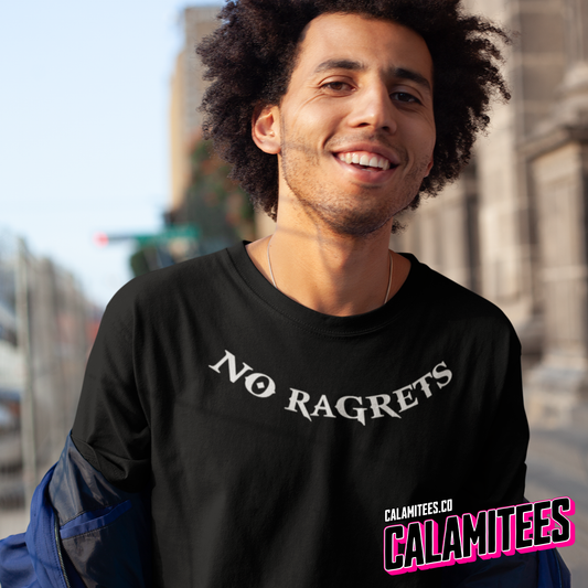 No Ragrets - We're the Millers Funny Misspelled Tattoo Graphic Tee T-Shirt