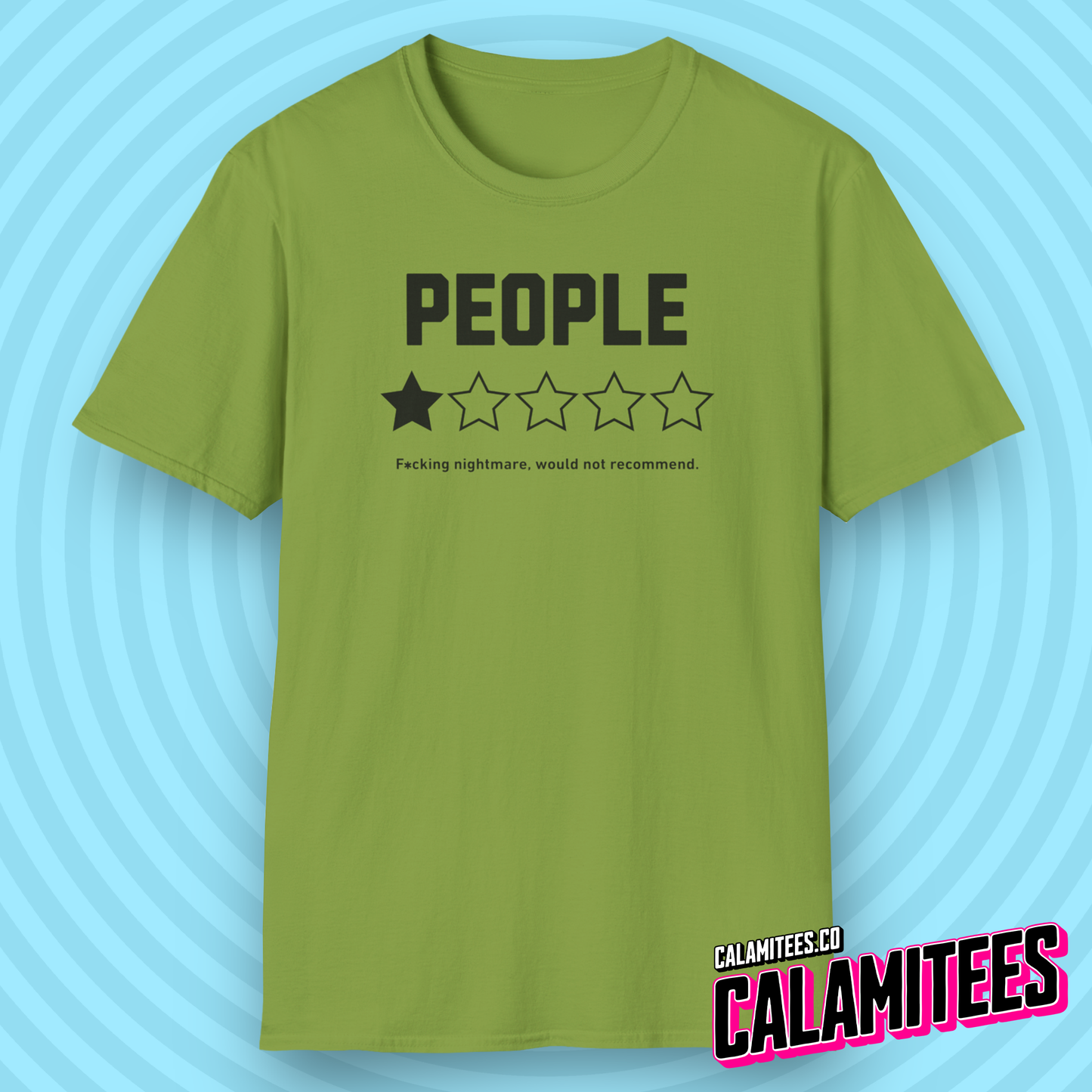 People Would Not Recommend 1 Star Rating Graphic Tee Funny Sarcastic Loner Antisocial Humor T-Shirt