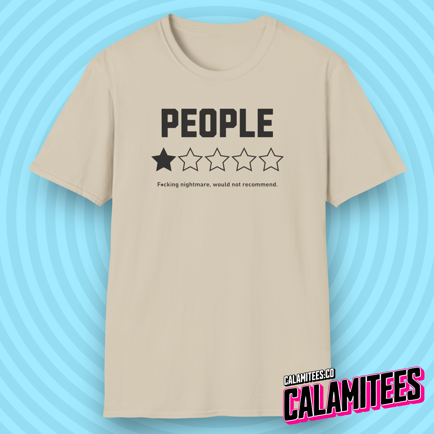People Would Not Recommend 1 Star Rating Graphic Tee Funny Sarcastic Loner Antisocial Humor T-Shirt