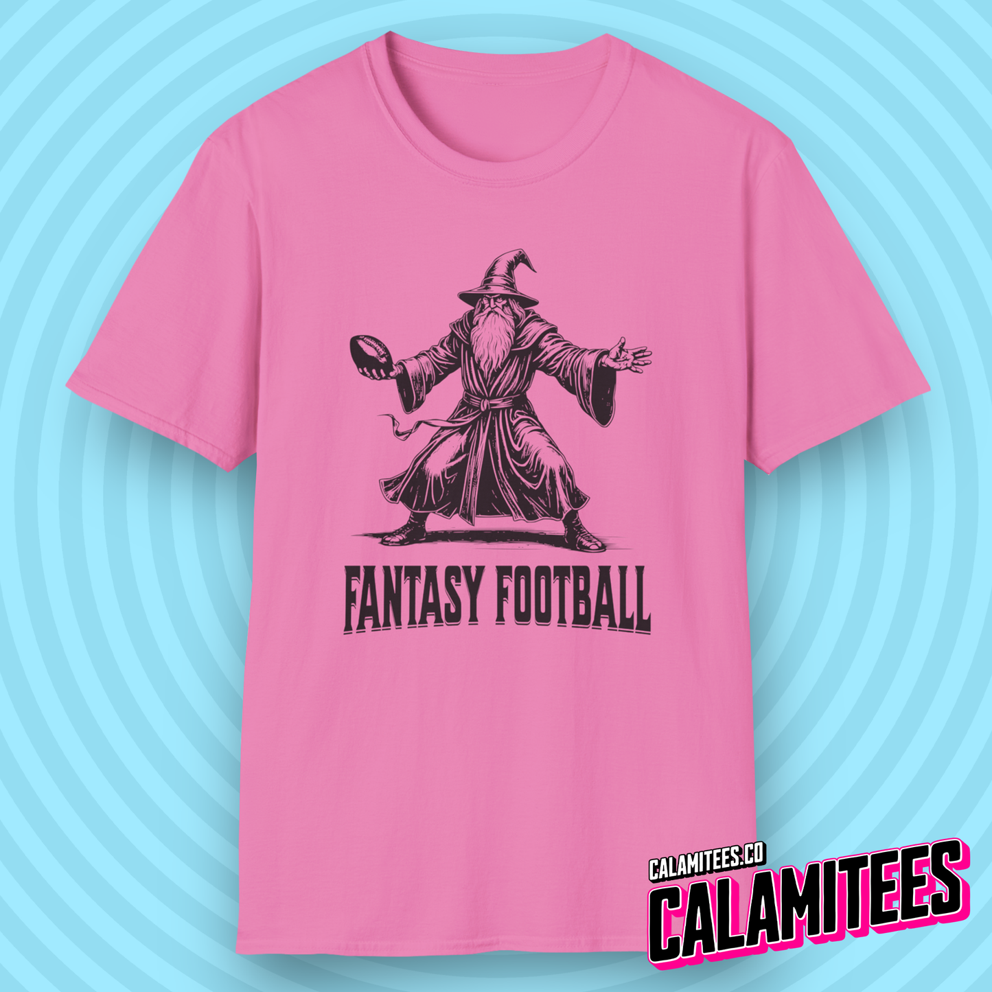 Fantasy Football Wizard Graphic Tee Parody Joke Fantasy Sports Funny Geek T-Shirt