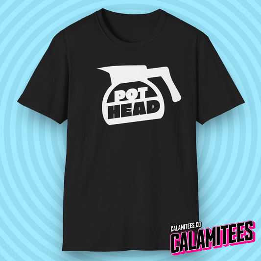 Pot Head Coffee Pot Cannabis Stoner Joke Graphic Tee For Coffee And Weed Lovers Funny Pun T-Shirt