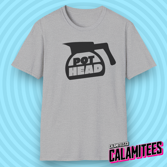 Pot Head Coffee Pot Cannabis Stoner Joke Graphic Tee For Coffee And Weed Lovers Funny Pun T-Shirt