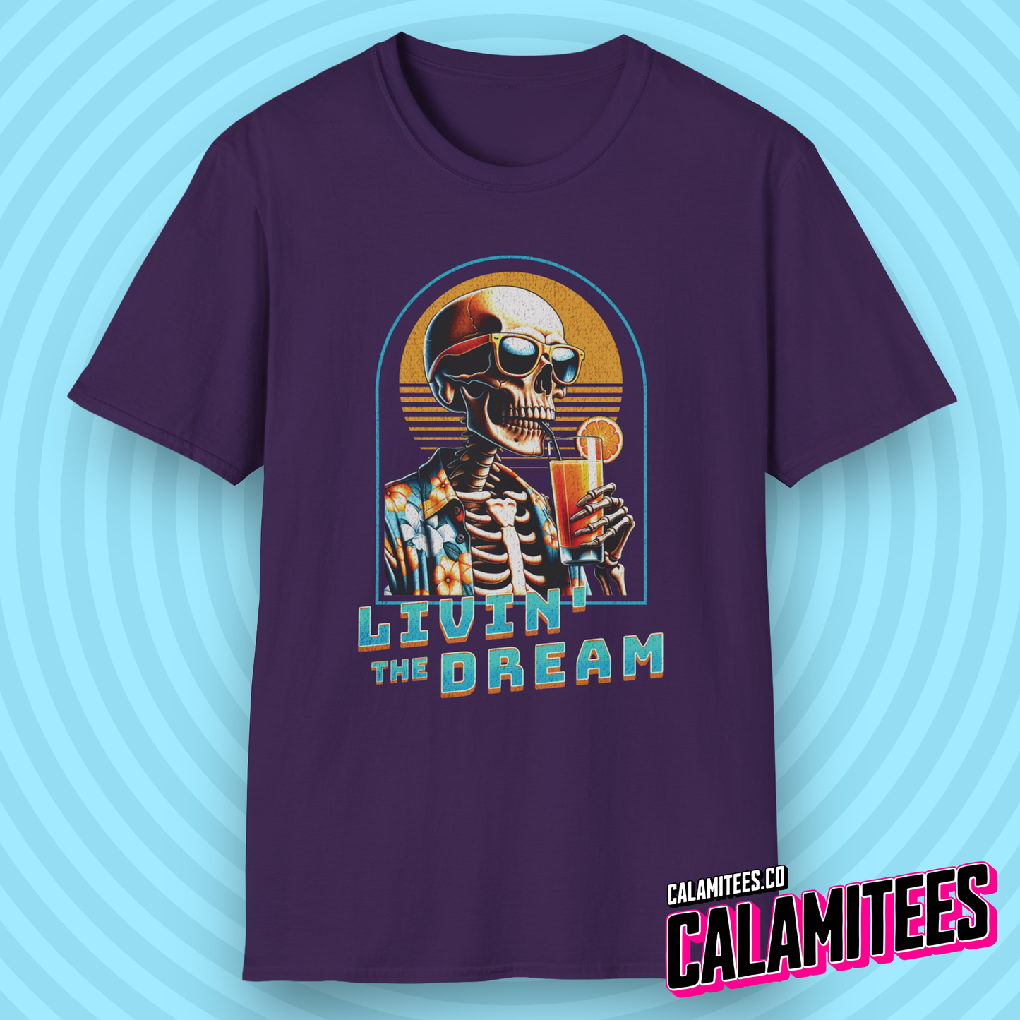 Livin' The Dream Tropical Skeleton T-Shirt
