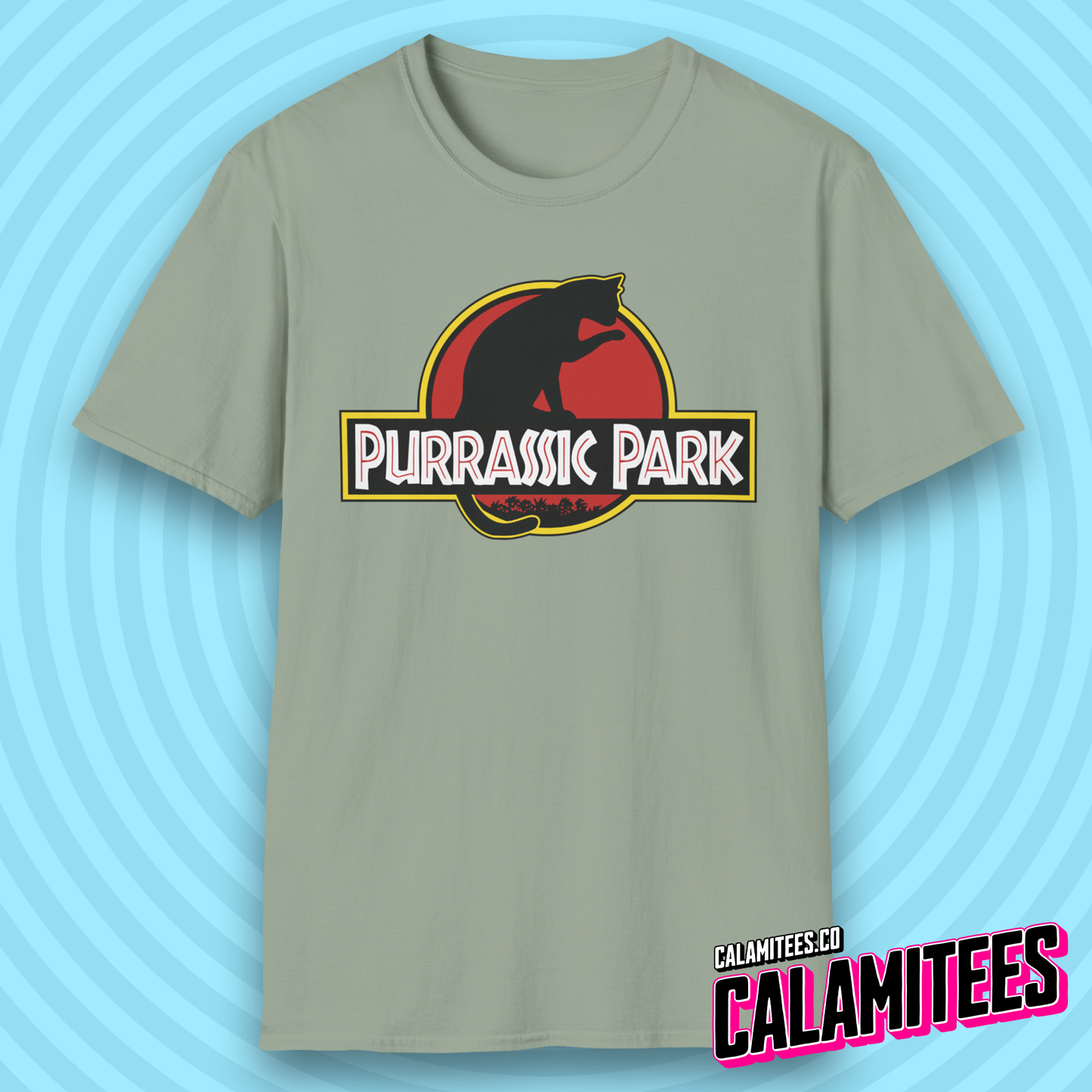 Purrassic Park Parody Logo Cat Kitten Lover T-Shirt