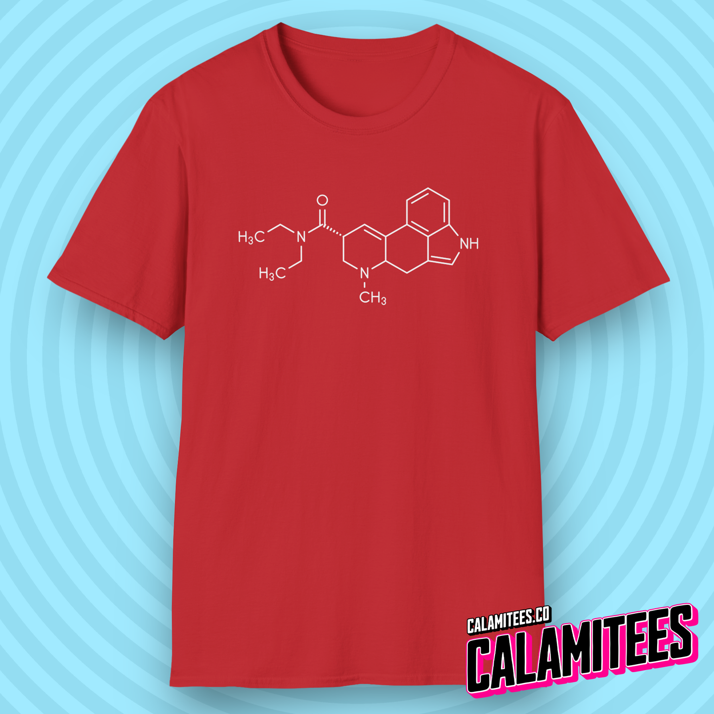 LSD Molecular Structure - Lysergic Acid Diethylamide Molecule Chemistry T-Shirt