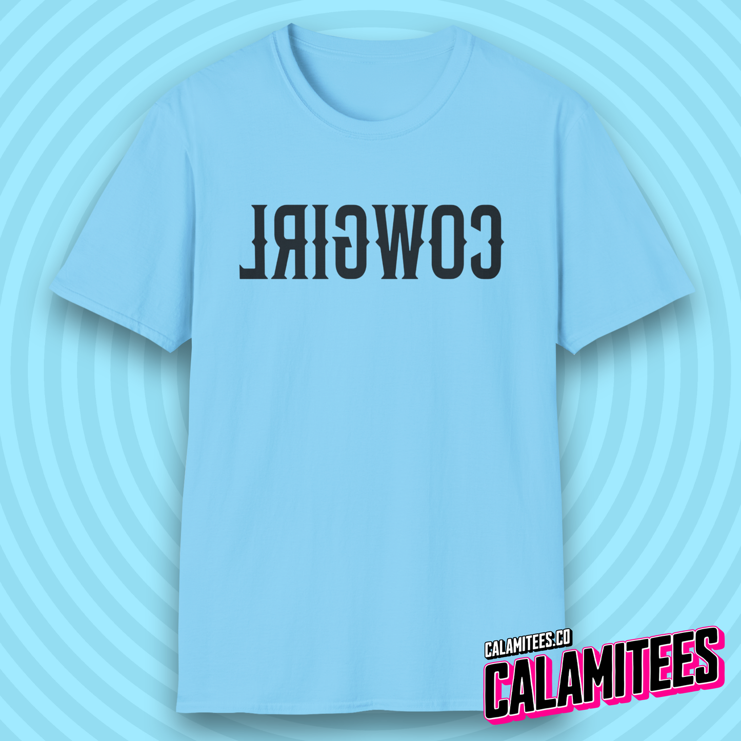 Reverse Cowgirl Backwards Text Western Style T-Shirt