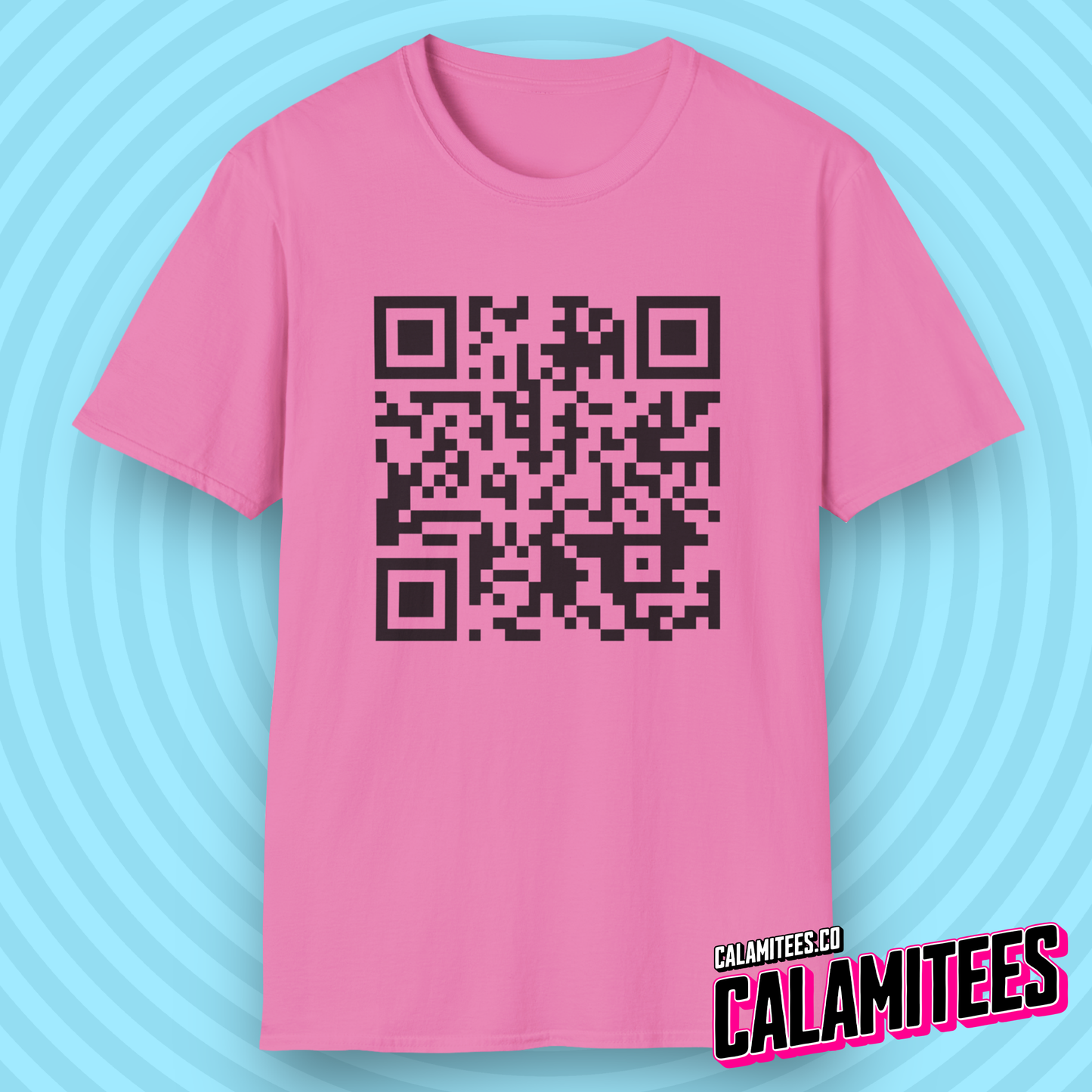 Rick Roll QR Code Prank Never Gonne Give You Up Rick Astle Video T-Shirt by CALAMITEES.co