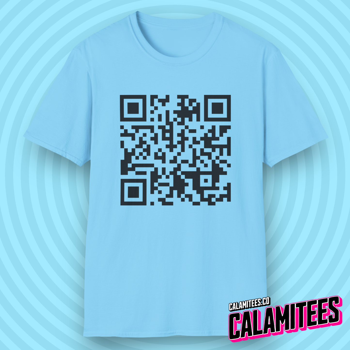 Rick Roll QR Code Prank Never Gonne Give You Up Rick Astle Video T-Shirt by CALAMITEES.co