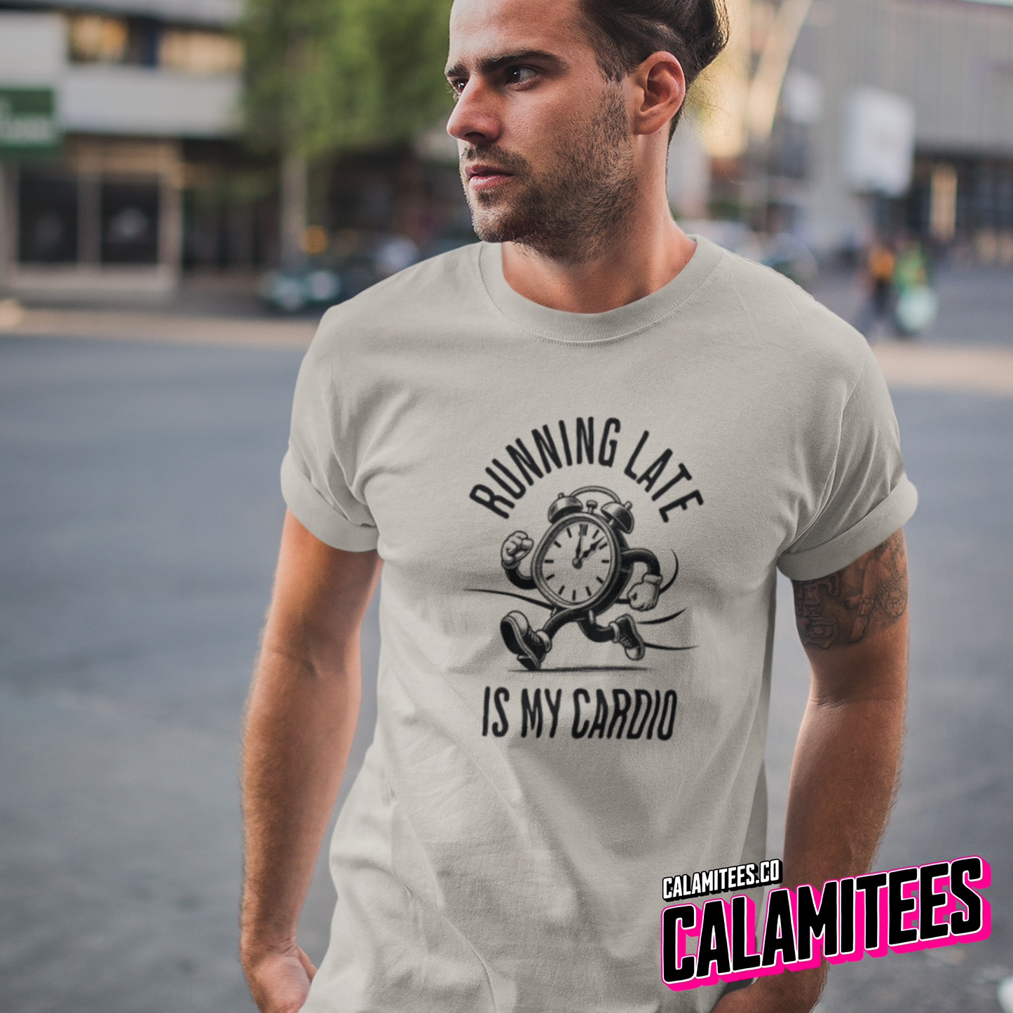 Running Late Is My Cardio Joke Graphic Tee Funny T-Shirt