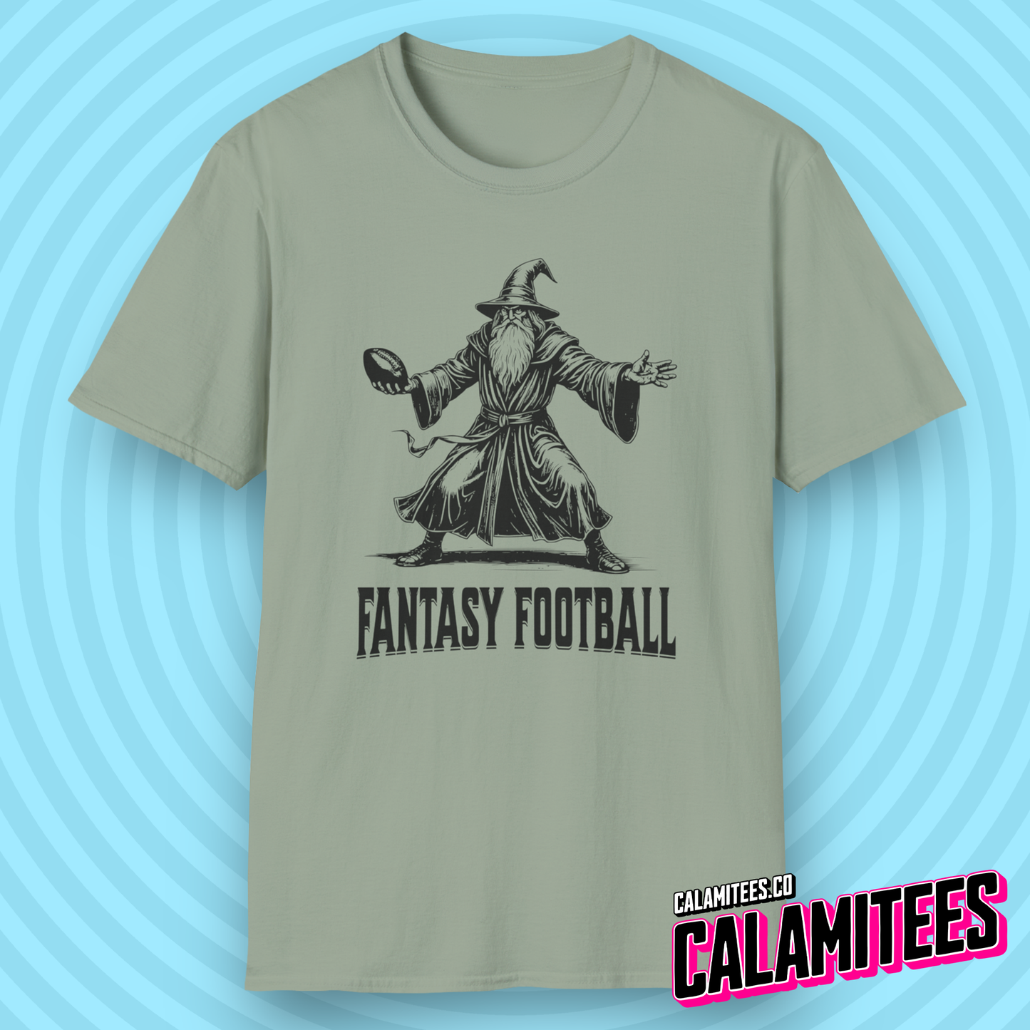 Fantasy Football Wizard Graphic Tee Parody Joke Fantasy Sports Funny Geek T-Shirt
