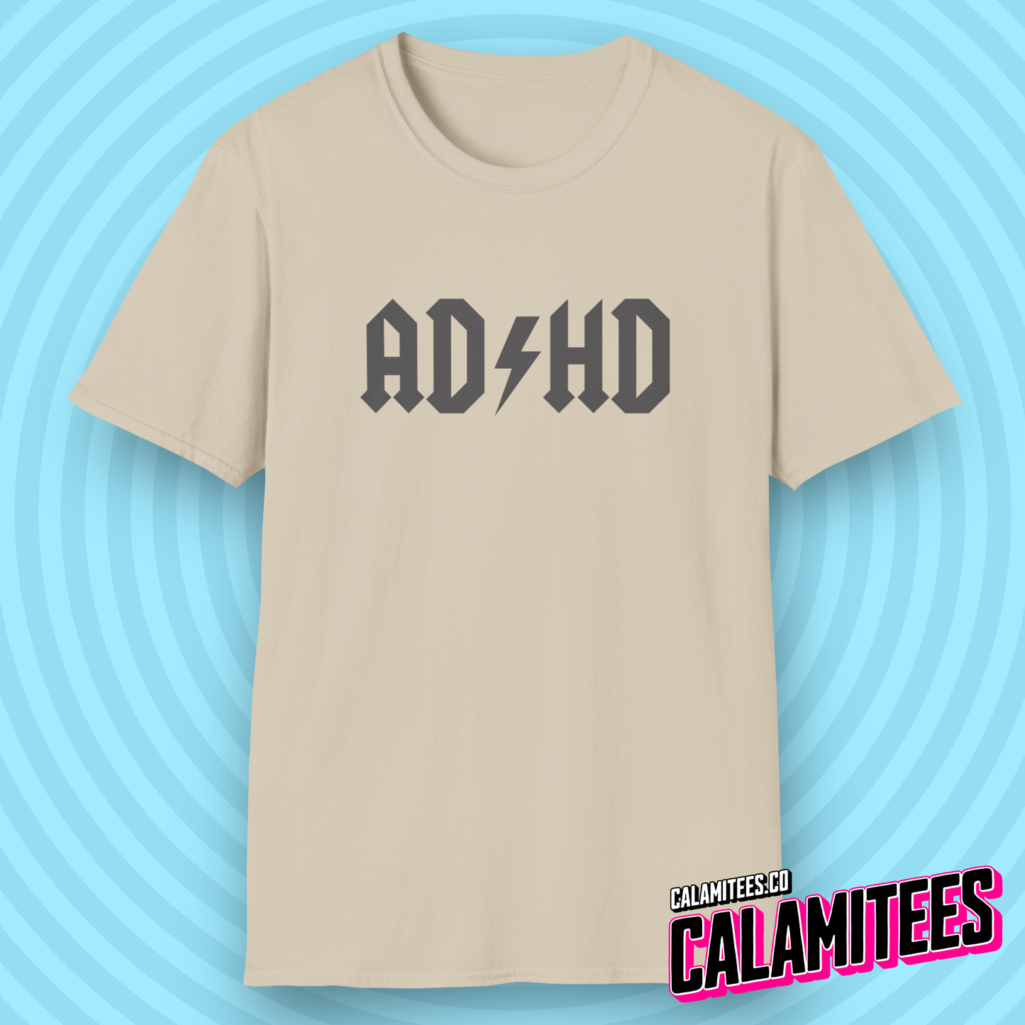 ADHD AD/HD ACDC AC/DC Parody Logo Graphic Tee for people with Attention Deficit Disorder ADHD humor t-shirt