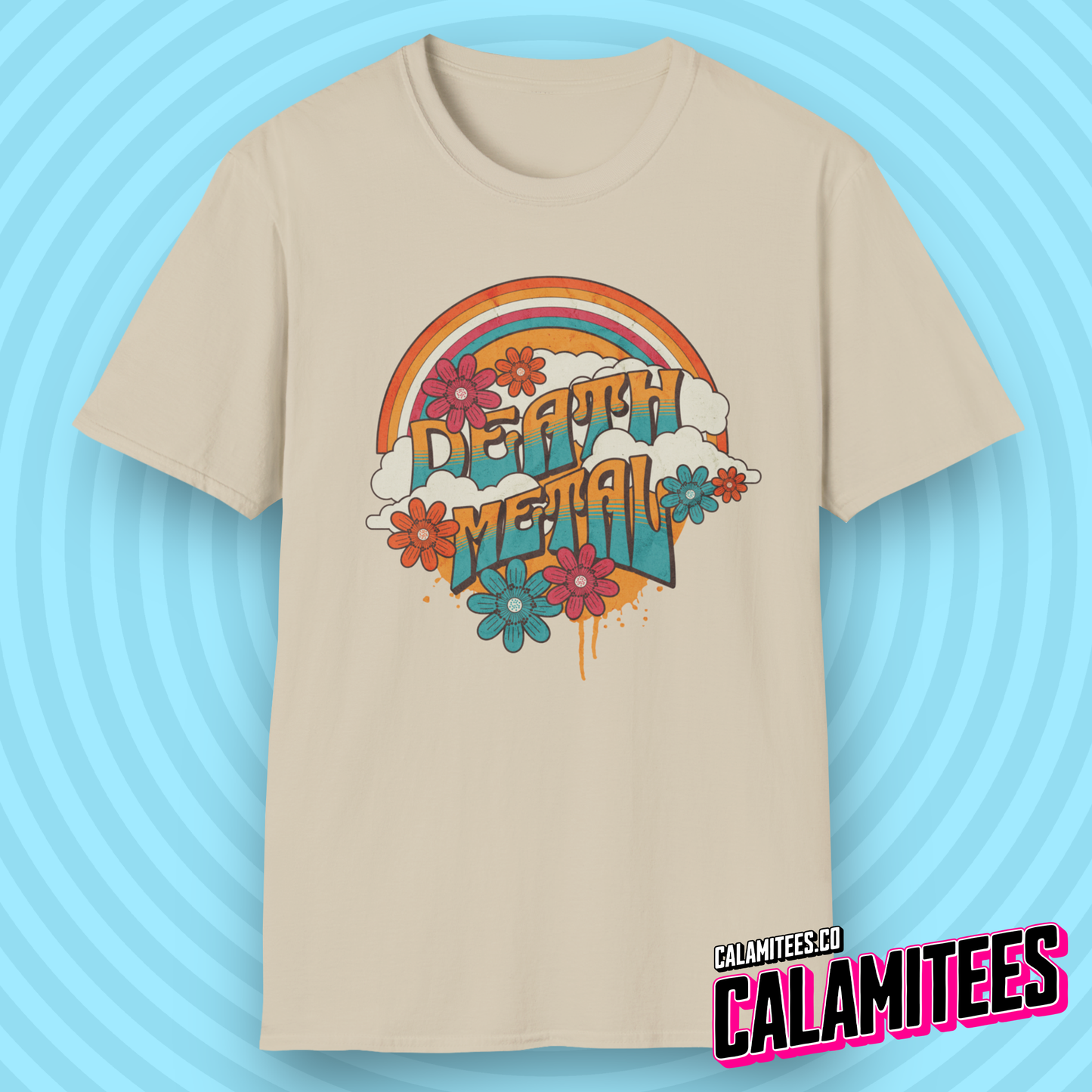 Death Metal Satirical 70s Hippie Style T-Shirt