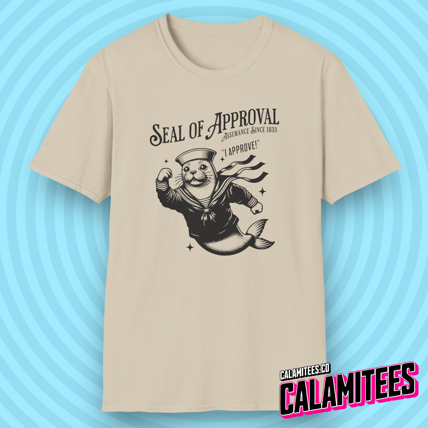 Seal Of Approval Vintage Style Joke Graphic Tee Funny T-Shirt