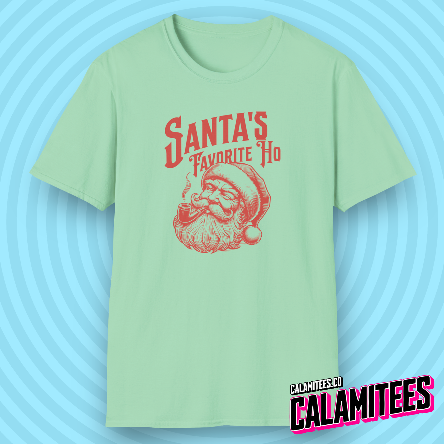 Santa's Favorite Ho (ho ho) Naughty Santa Adult Humor Joke Graphic Tee Funny Christmas Xmas T-Shirt
