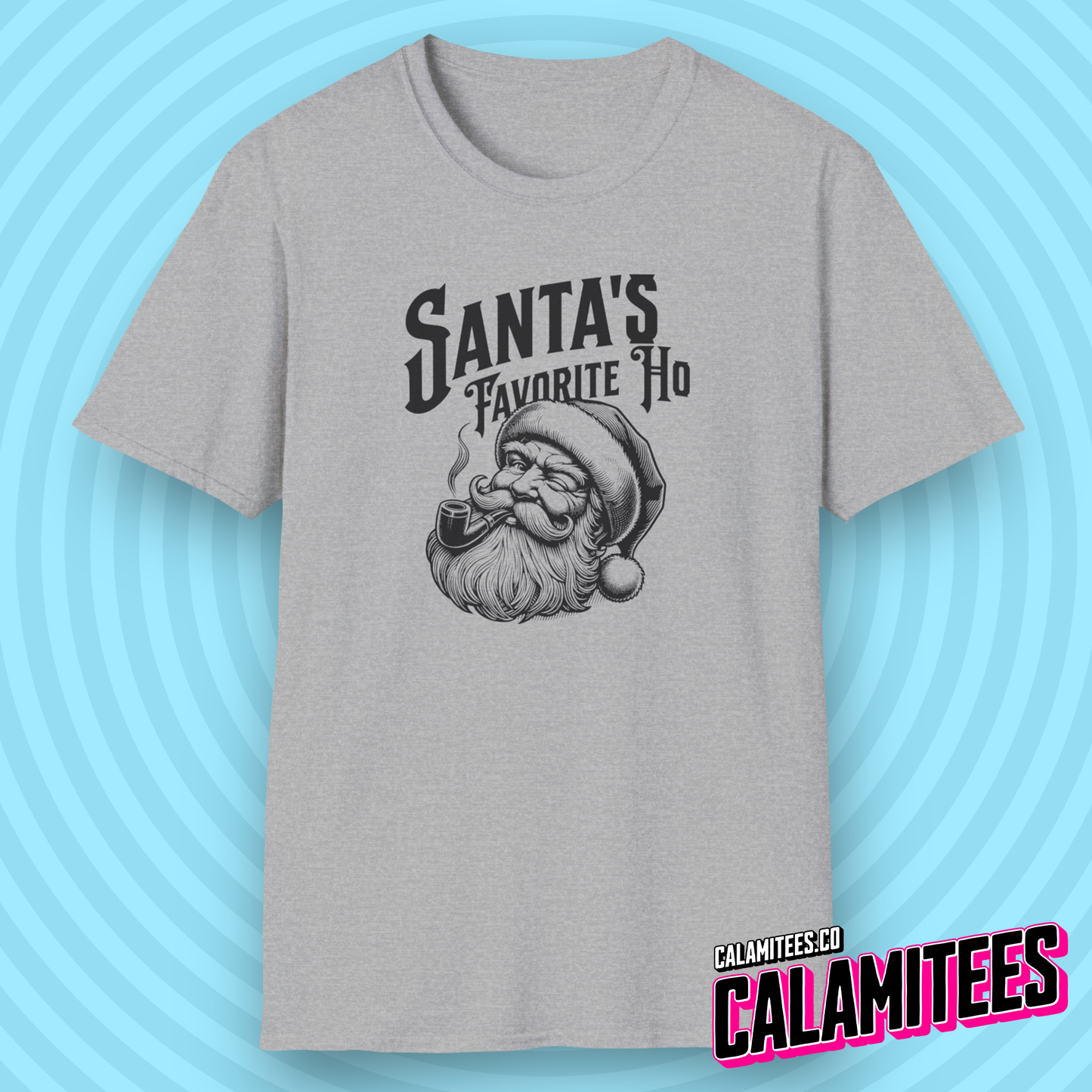 Santa's Favorite Ho (ho ho) Naughty Santa Adult Humor Joke Graphic Tee Funny Christmas Xmas T-Shirt