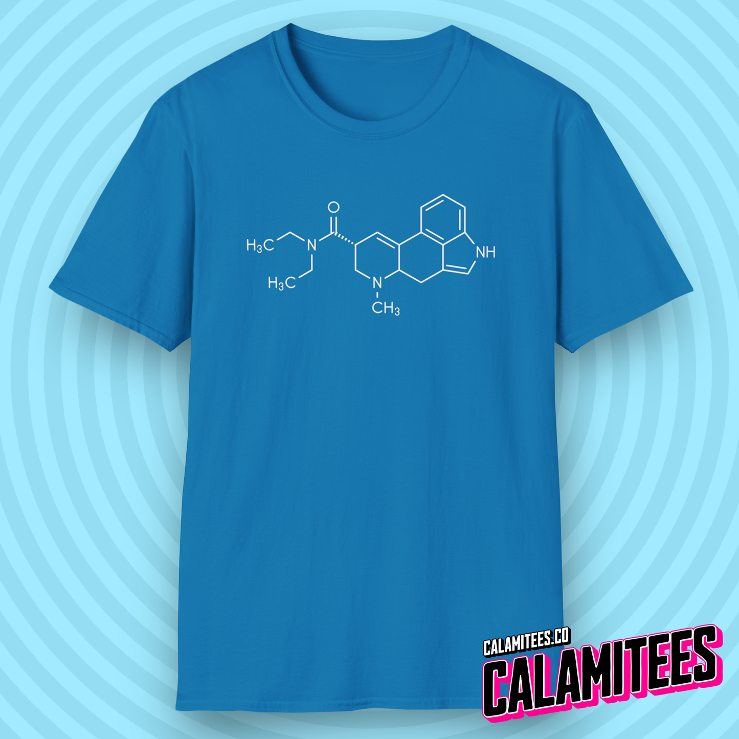 LSD Molecular Structure - Lysergic Acid Diethylamide Molecule Chemistry T-Shirt