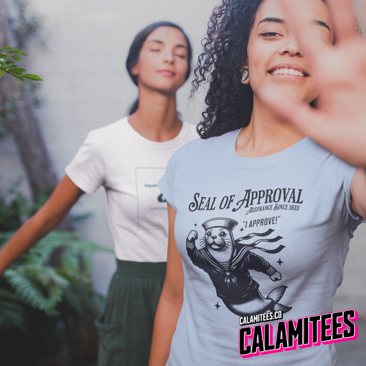 Seal Of Approval Vintage Style Joke Graphic Tee Funny T-Shirt