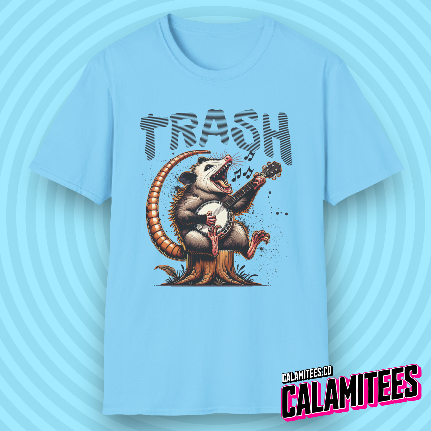 Junkyard Jamboree - Trash Possum Playing Banjo T-Shirt