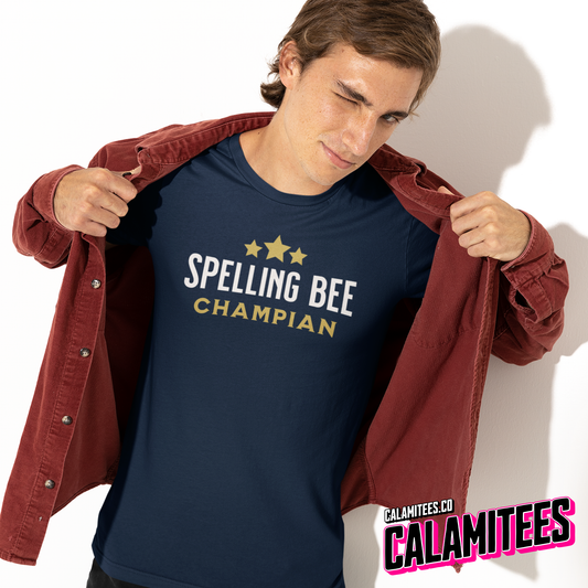Spelling Bee Champian - Misspelled Spelling Bee Champion Funny Graphic Tee T-Shirt