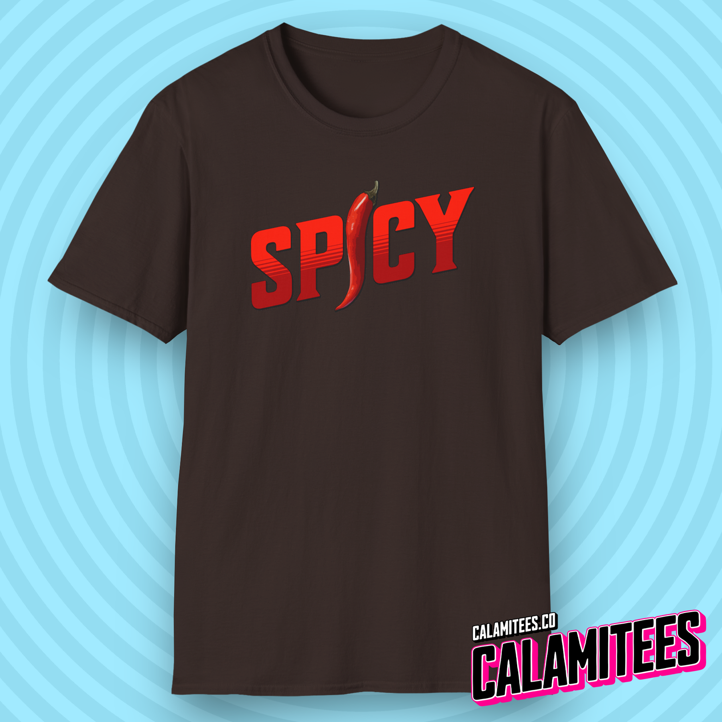 Spicy Red Pepper Text Logo Graphic T-Shirt