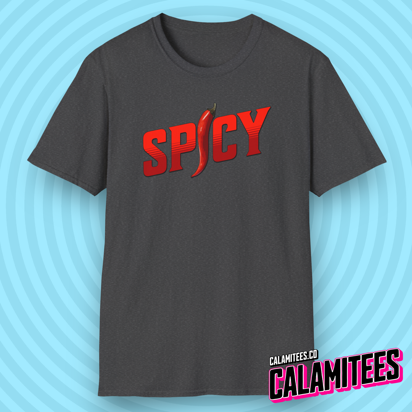 Spicy Red Pepper Text Logo Graphic T-Shirt