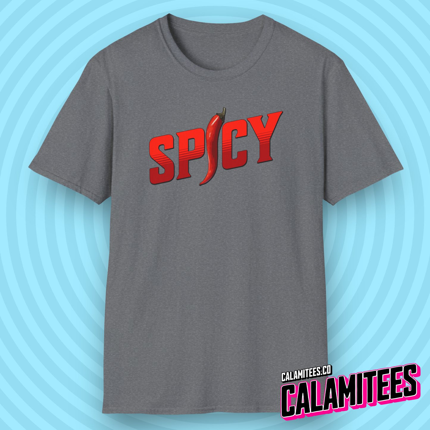 Spicy Red Pepper Text Logo Graphic T-Shirt