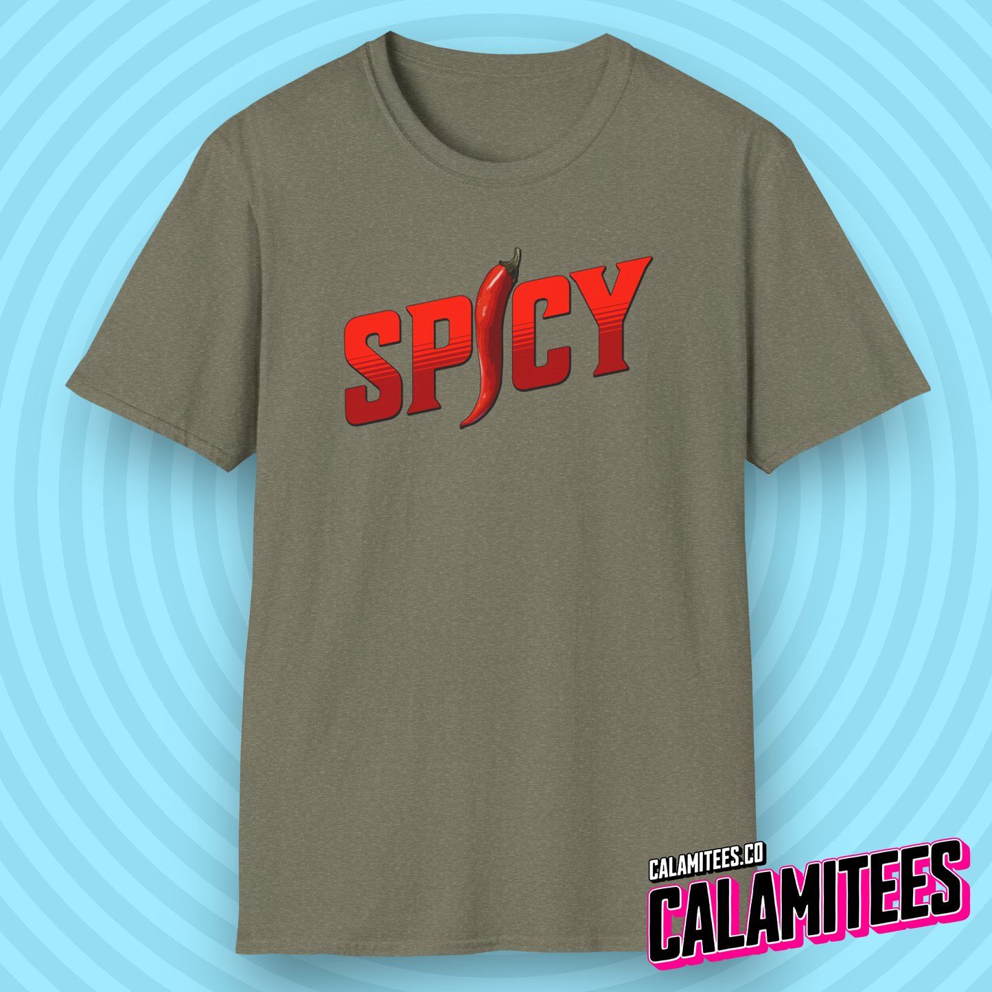 Spicy Red Pepper Text Logo Graphic T-Shirt