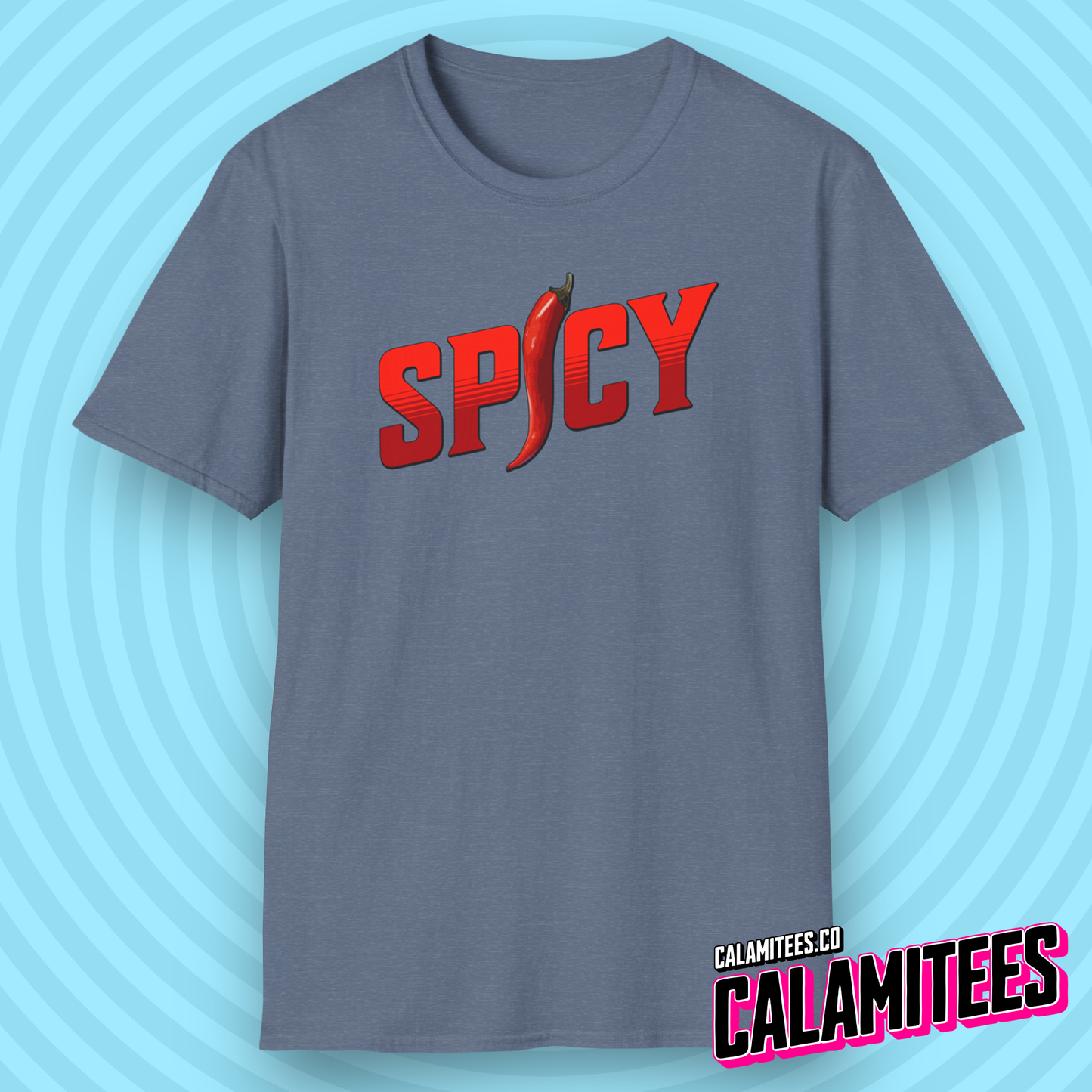 Spicy Red Pepper Text Logo Graphic T-Shirt