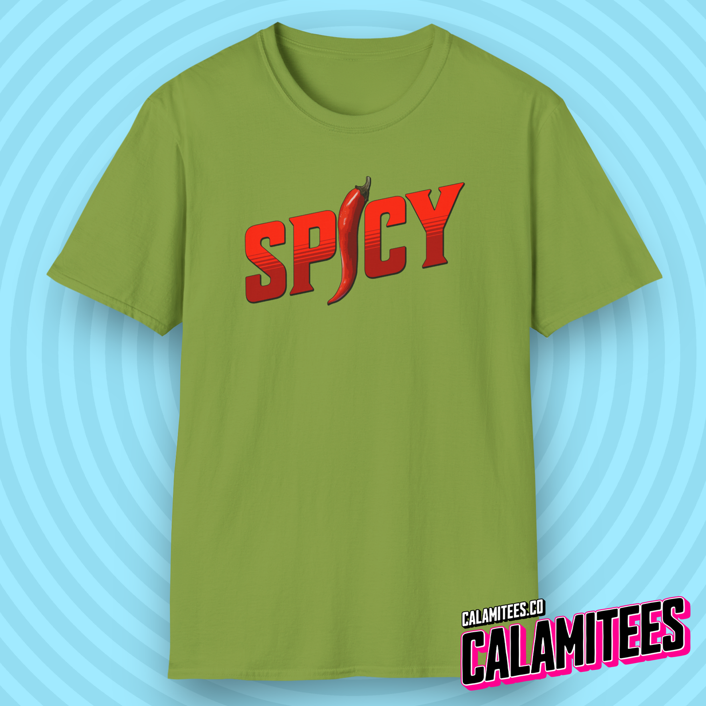 Spicy Red Pepper Text Logo Graphic T-Shirt
