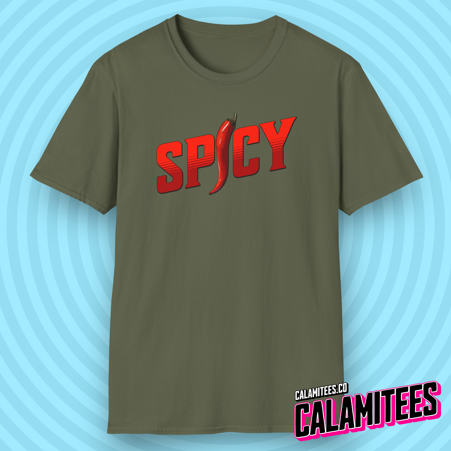 Spicy Red Pepper Text Logo Graphic T-Shirt