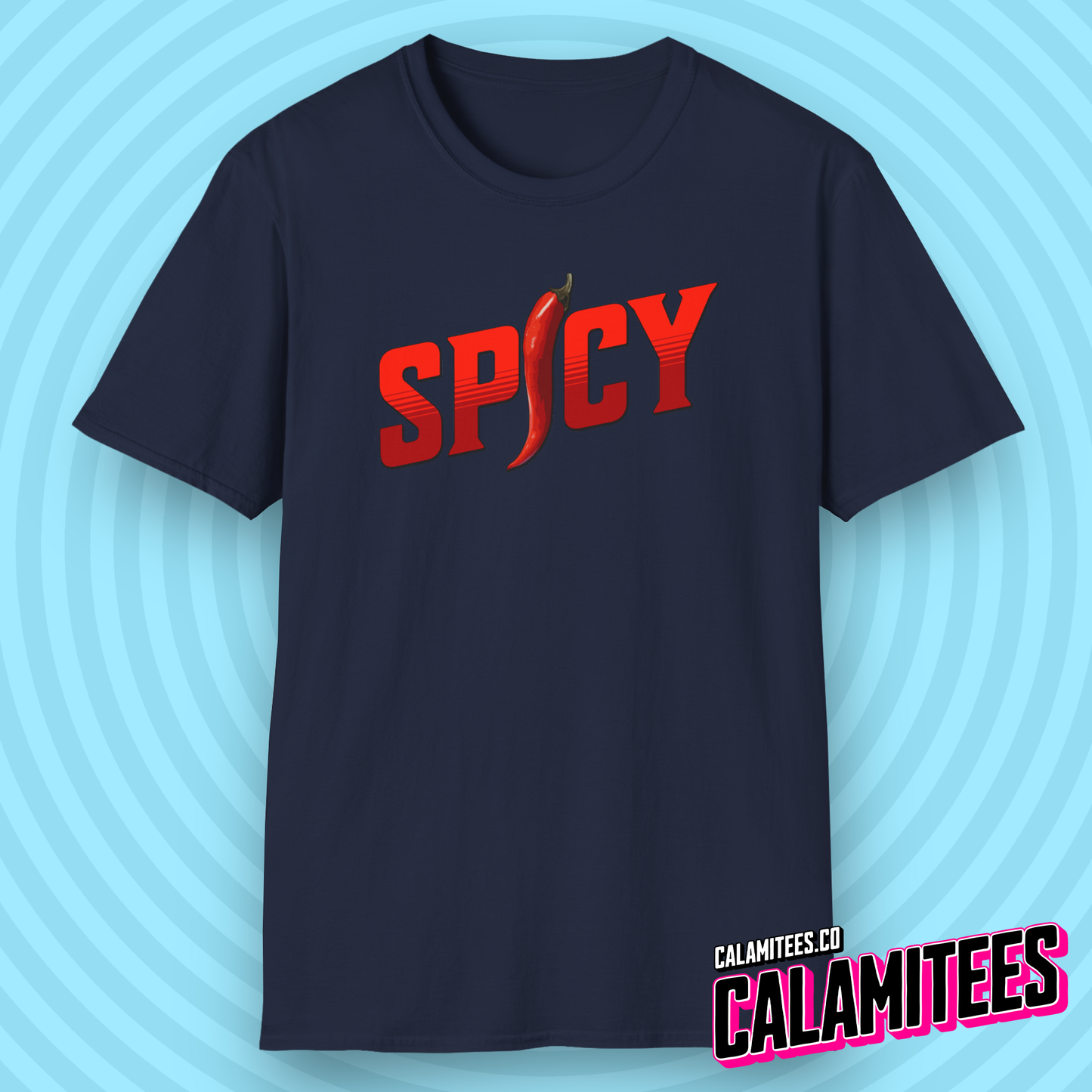 Spicy Red Pepper Text Logo Graphic T-Shirt