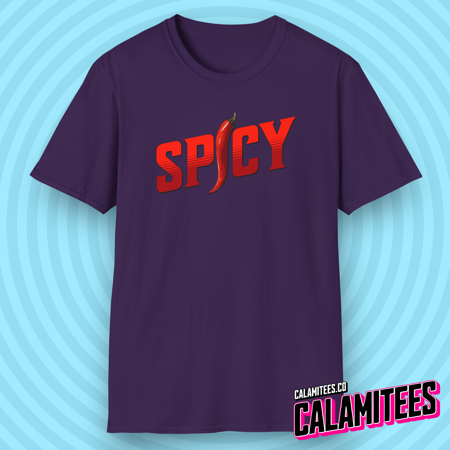 Spicy Red Pepper Text Logo Graphic T-Shirt