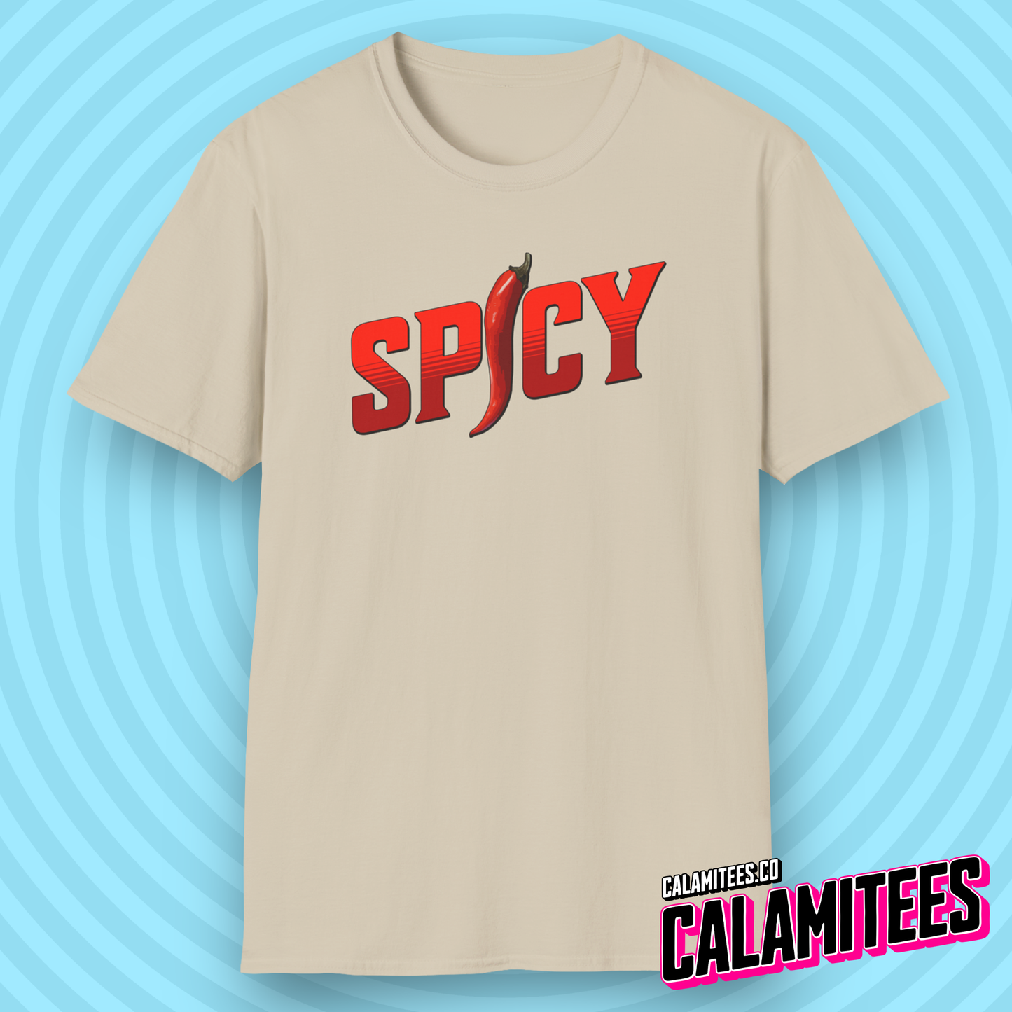 Spicy Red Pepper Text Logo Graphic T-Shirt