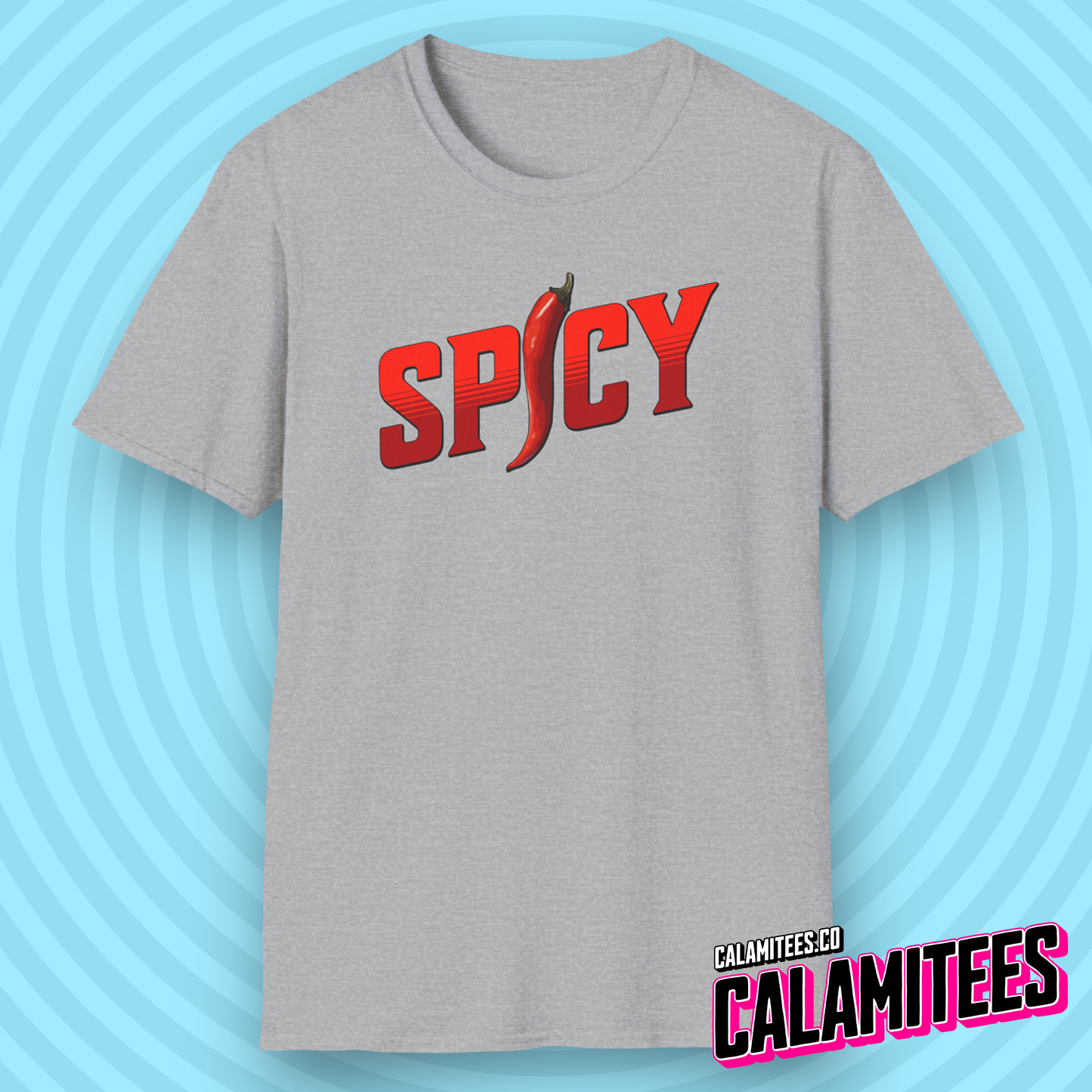 Spicy Red Pepper Text Logo Graphic T-Shirt
