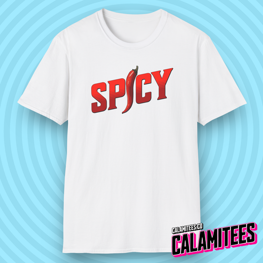 Spicy Red Pepper Text Logo Graphic T-Shirt