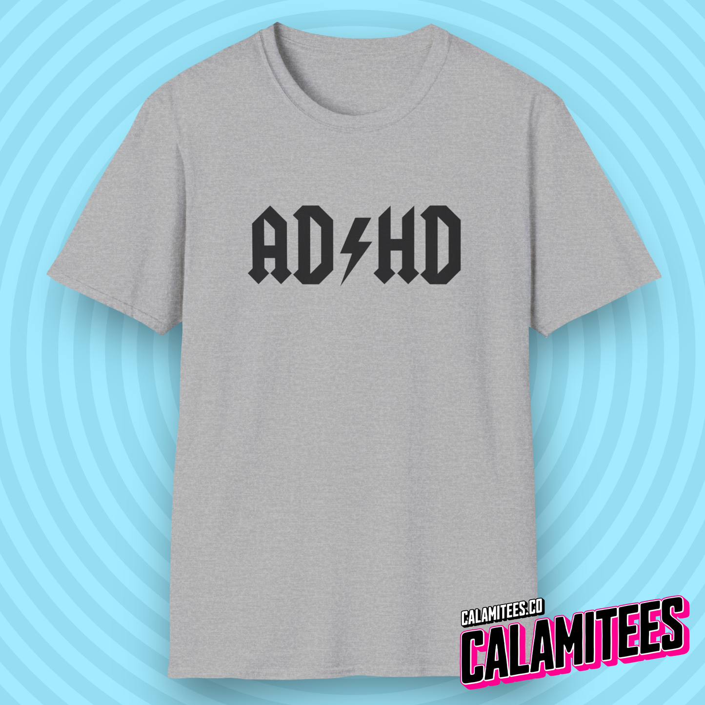 ADHD AD/HD ACDC AC/DC Parody Logo Graphic Tee for people with Attention Deficit Disorder ADHD humor t-shirt
