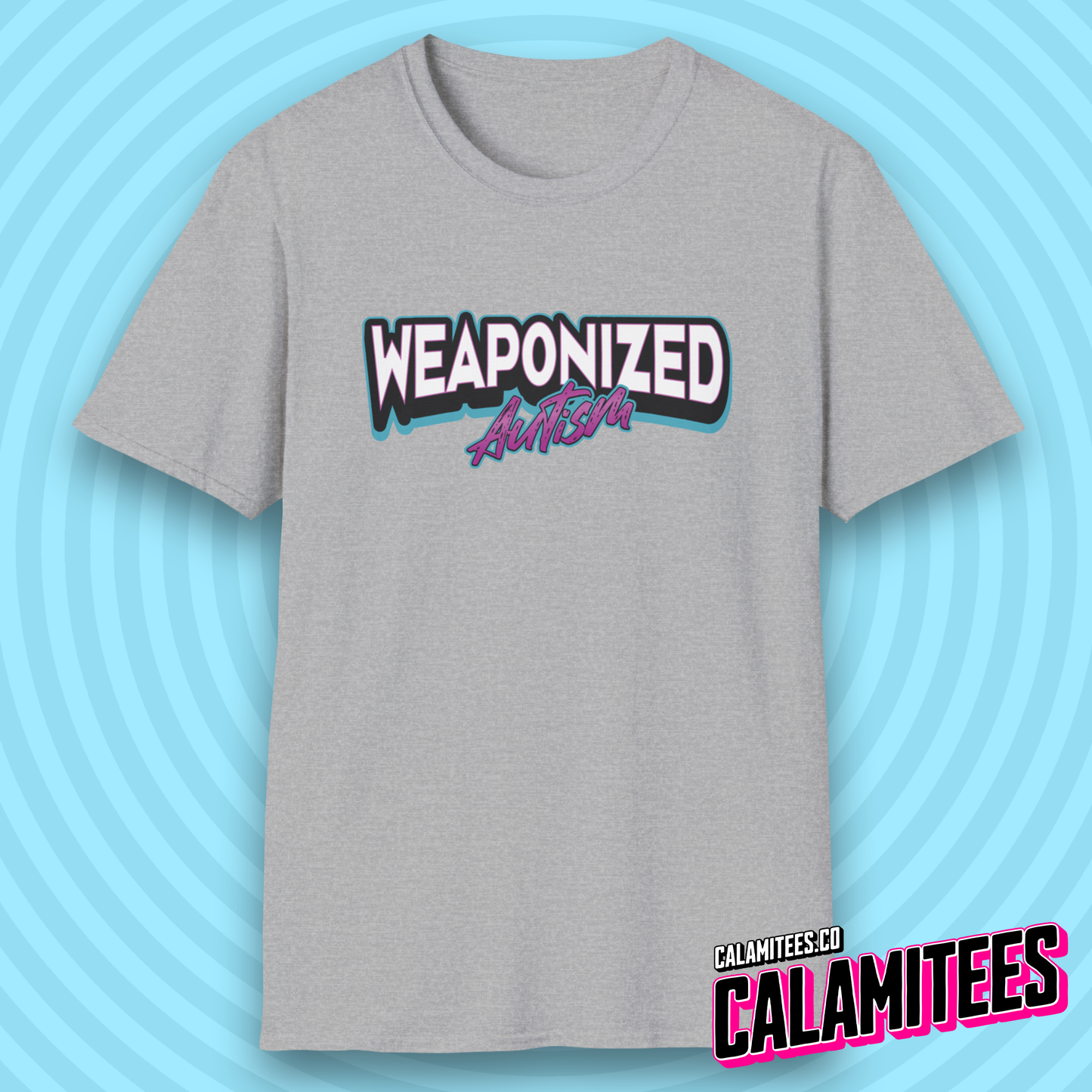Weaponized Autism Logo Graphic Tee Funny T-Shirt for Autistics