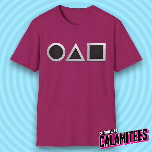 3 Shapes (Distressed Metal + Mesh Grille Version) Squid Game Fan T-Shirt