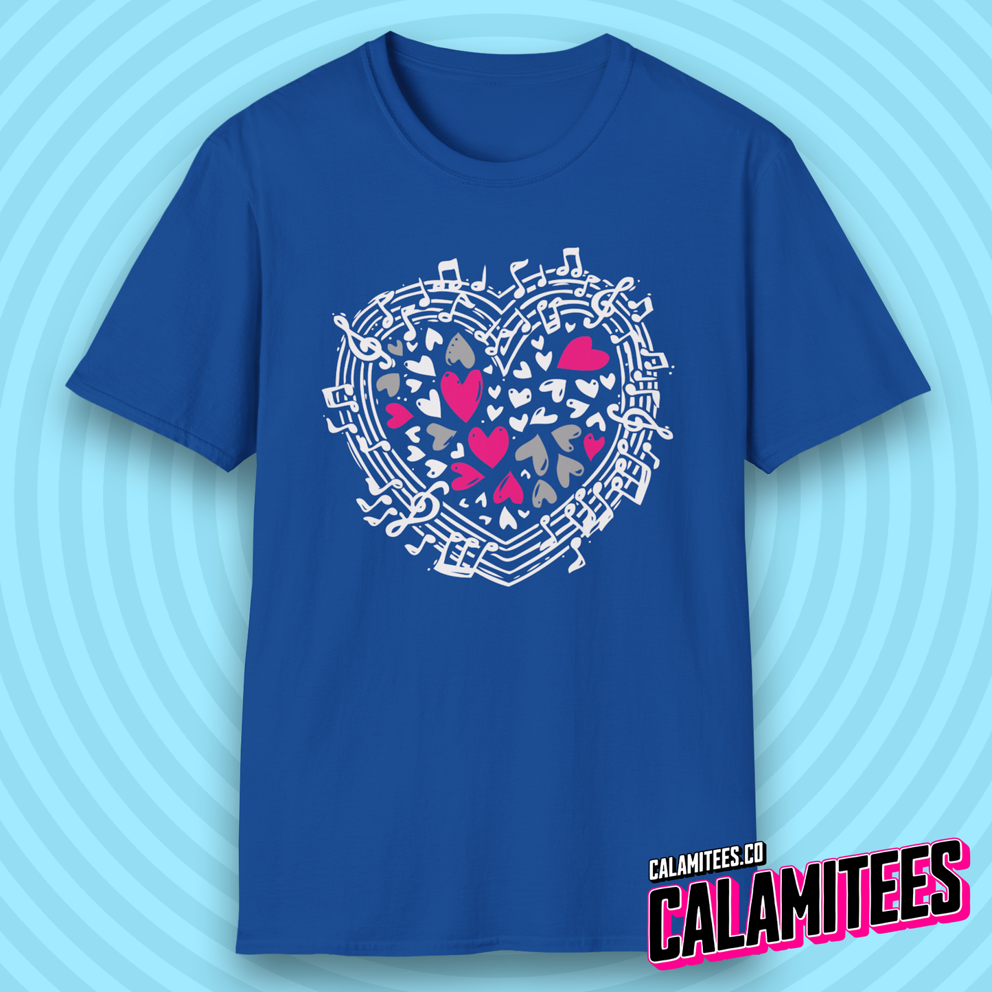 Symphony of Hearts Music Lover Musical Notes Artwork T-Shirt
