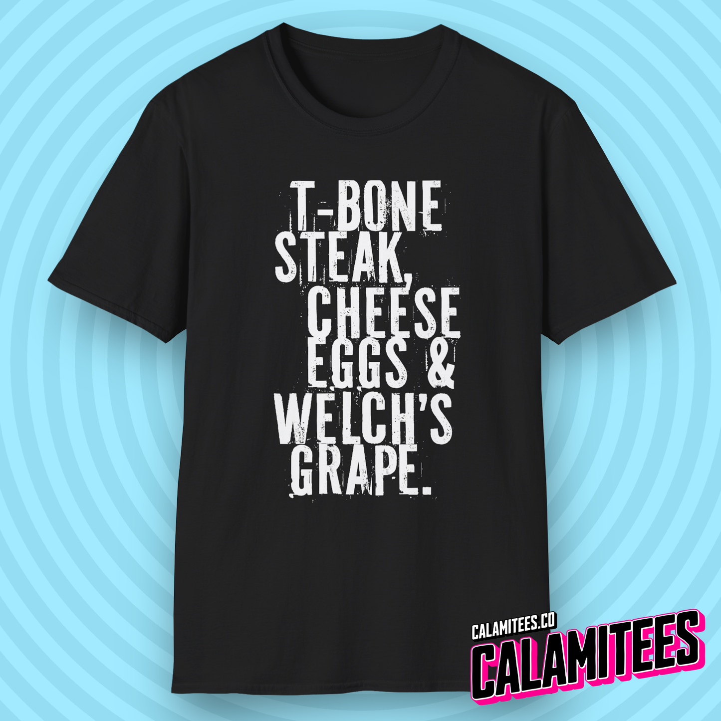 T-Bone Steak, Cheese Eggs & Welch's Grape Notorious BIG Lyrics Graphic Tee Biggie Smalls Hip-Hop Style T-Shirt