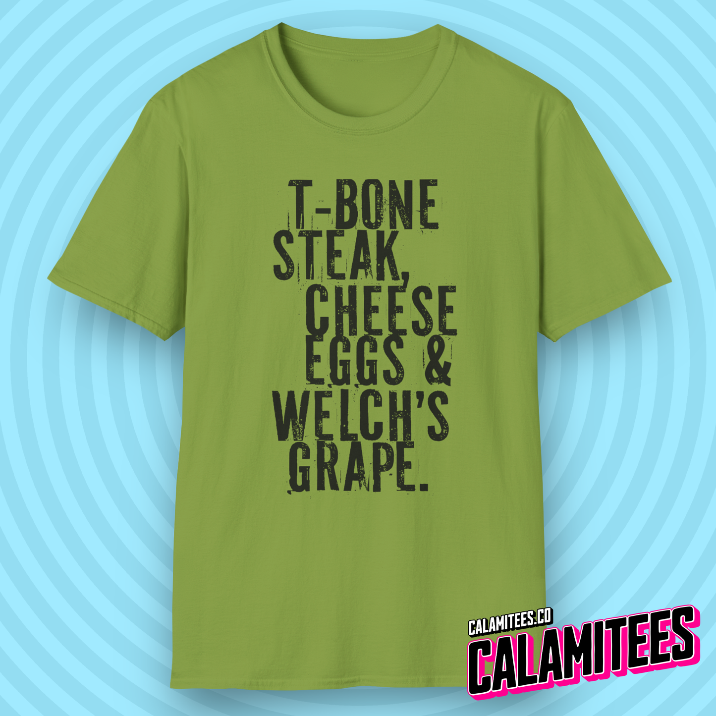T-Bone Steak, Cheese Eggs & Welch's Grape Notorious BIG Lyrics Graphic Tee Biggie Smalls Hip-Hop Style T-Shirt