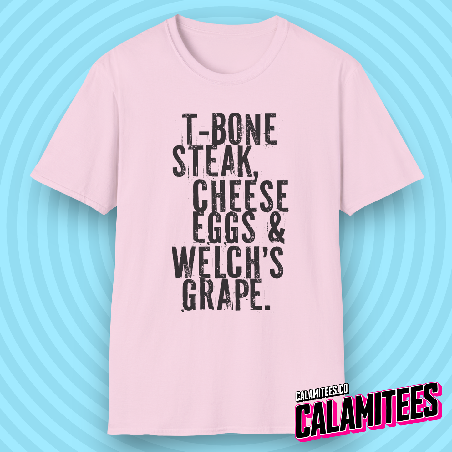 T-Bone Steak, Cheese Eggs & Welch's Grape Notorious BIG Lyrics Graphic Tee Biggie Smalls Hip-Hop Style T-Shirt