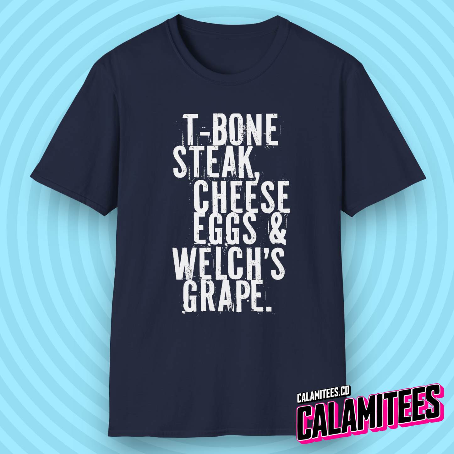 T-Bone Steak, Cheese Eggs & Welch's Grape Notorious BIG Lyrics Graphic Tee Biggie Smalls Hip-Hop Style T-Shirt