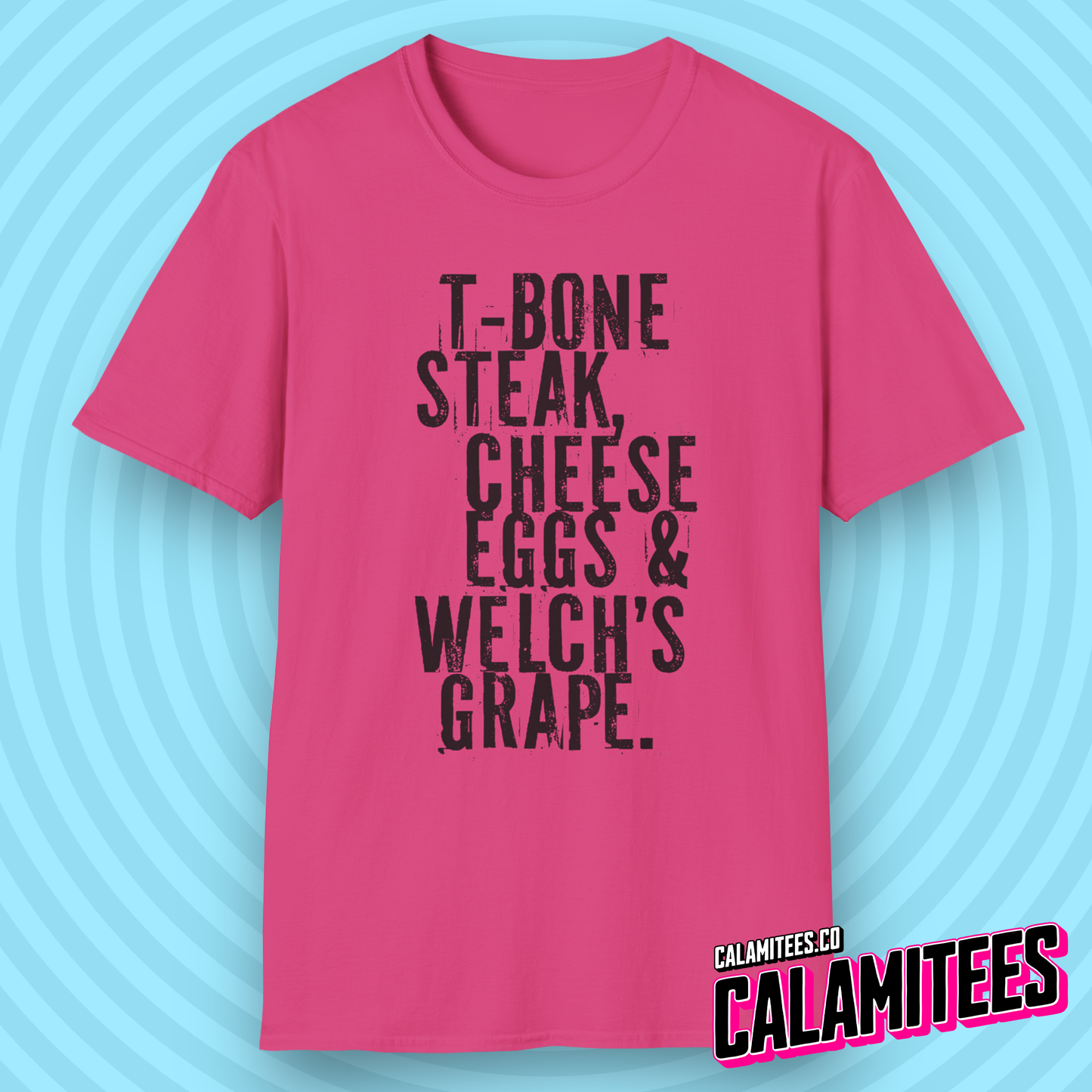T-Bone Steak, Cheese Eggs & Welch's Grape Notorious BIG Lyrics Graphic Tee Biggie Smalls Hip-Hop Style T-Shirt