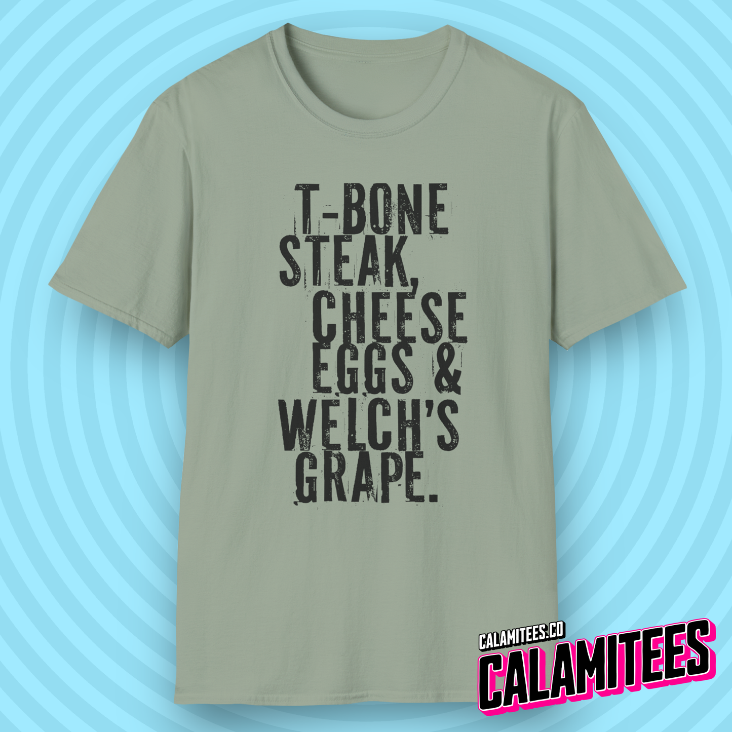 T-Bone Steak, Cheese Eggs & Welch's Grape Notorious BIG Lyrics Graphic Tee Biggie Smalls Hip-Hop Style T-Shirt